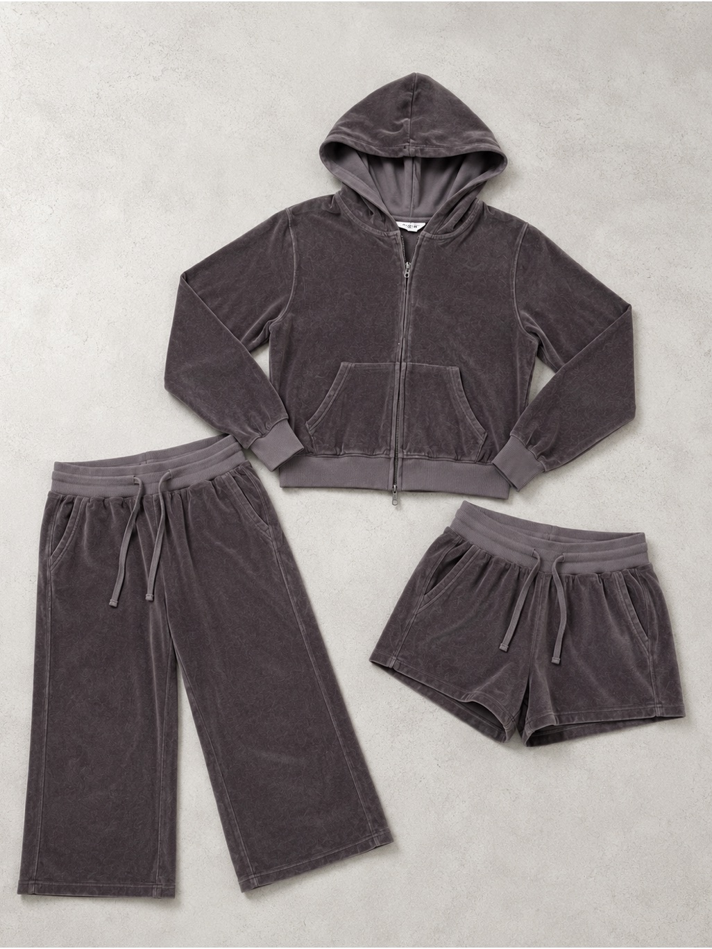 Pact 100% Organic Cotton 3-Piece Velour Loungewear Set